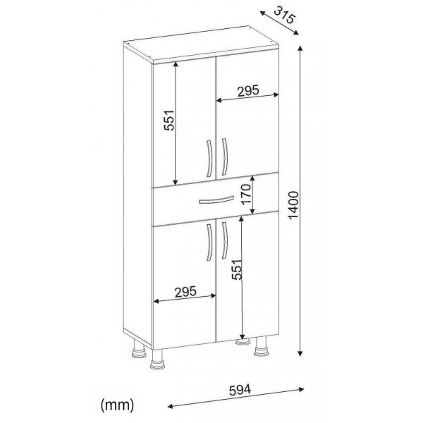 Arizona skap, 4 dører - Hvit Arizona skap, 4 dører - Hvit