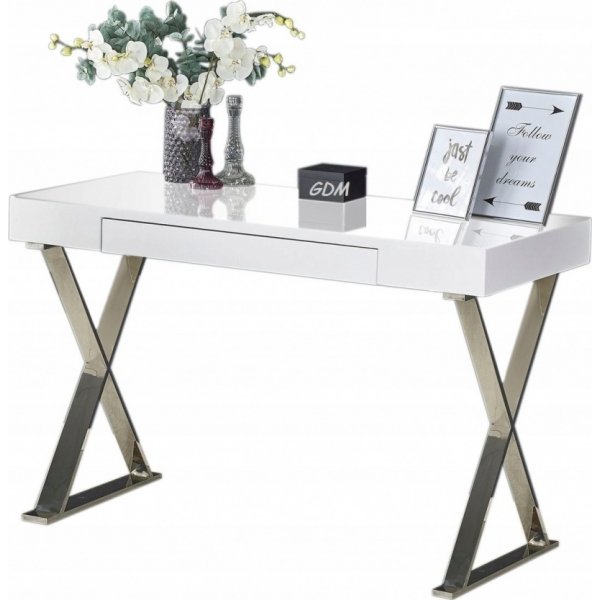 Elliana skrivebord - Hvit/krom Elliana skrivebord - Hvit/krom