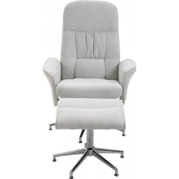 Julius recliner lenestol med fotskammel - Grå stoff Julius recliner lenestol med fotskammel - Grå stoff