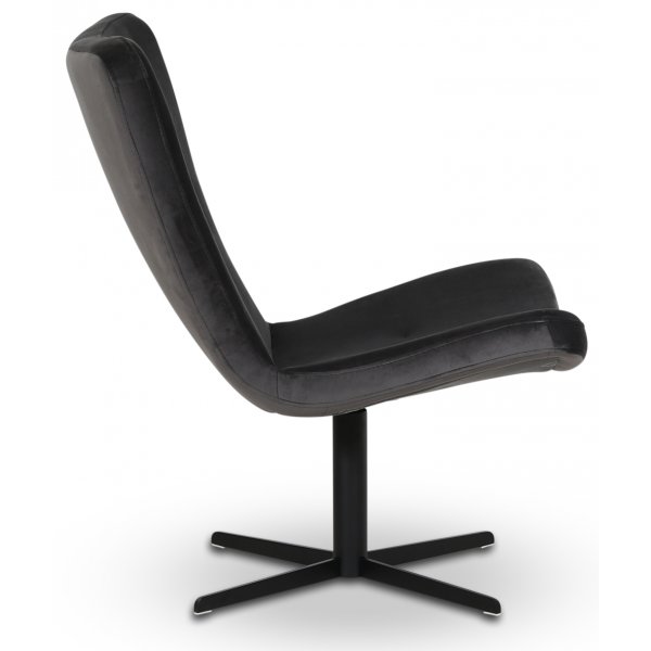 Spekerd designer lenestol - Mrkegr (Flyel) / Svart