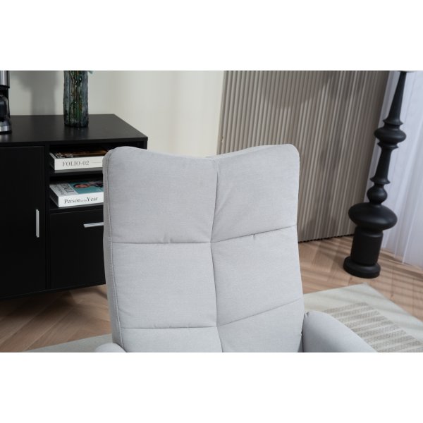 Duva recliner lenestol med fotskammel - Grtt stoff