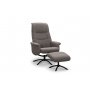 Basel svingbar lenestol + fotskammel - Beige