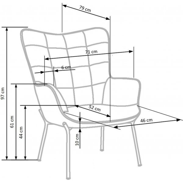 Lenestol Ingeborg - Gul