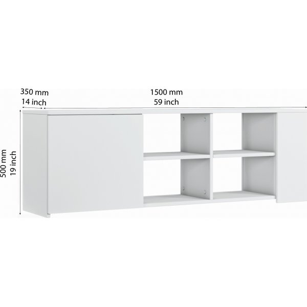 Romina mediebenk - Hvit Romina mediebenk - Hvit