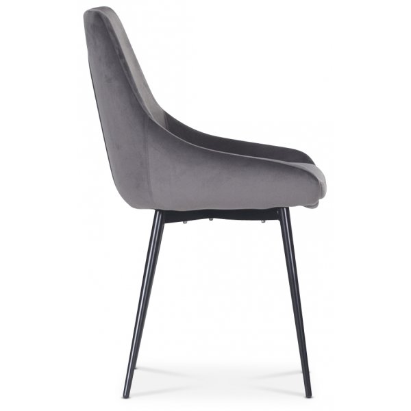 Plaza spisegruppe, marmorbord med 4 st Theo fløyelstoler - Grå/Svart Plaza spisegruppe, marmorbord med 4 st Theo fløyelstoler - Grå/Svart