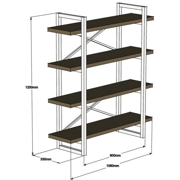 Makro bokhylle - Hvit/svart Makro bokhylle - Hvit/svart