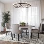 Victoria spisegruppe, ovalt spisebord 178 x 110 cm med 4 stk. Tuva stoler - Hvit / Brunbeiset