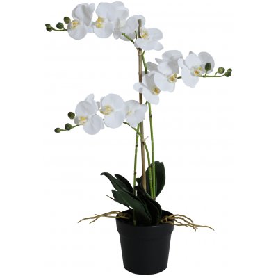 Kunstig plante - Orkid 3 stengler H64 cm - Hvit