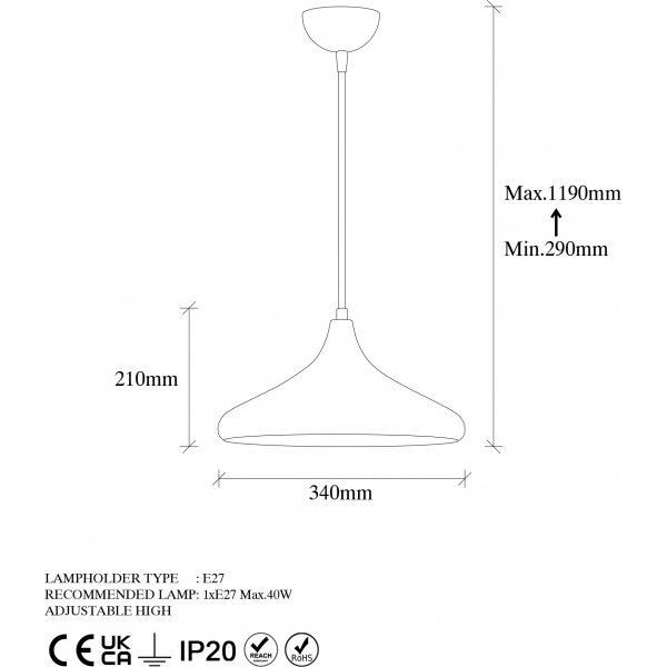 Barek taklampe 11545 - Brun patina Barek taklampe 11545 - Brun patina