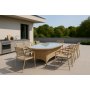 Spisegruppe med 8 stoler og spisebord 230 x 100 cm beige/naturfarget - Menton/Pino