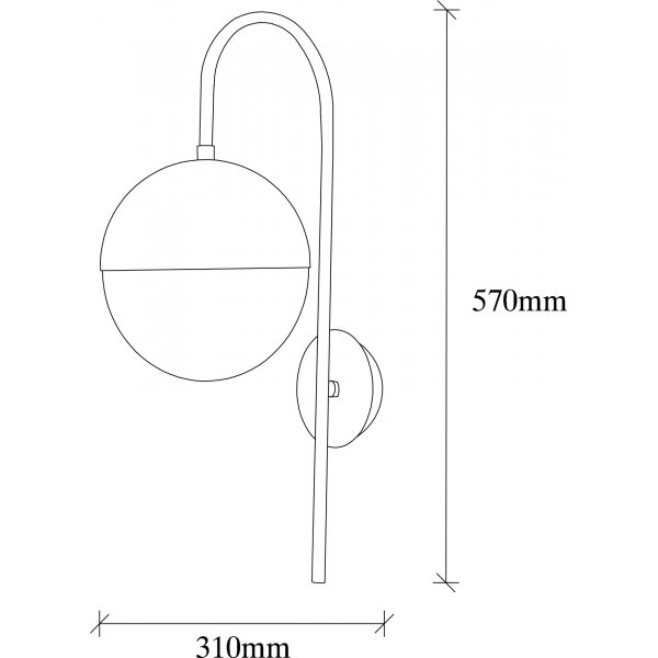 Bastos vegglampe 3055 - Sort/vintage