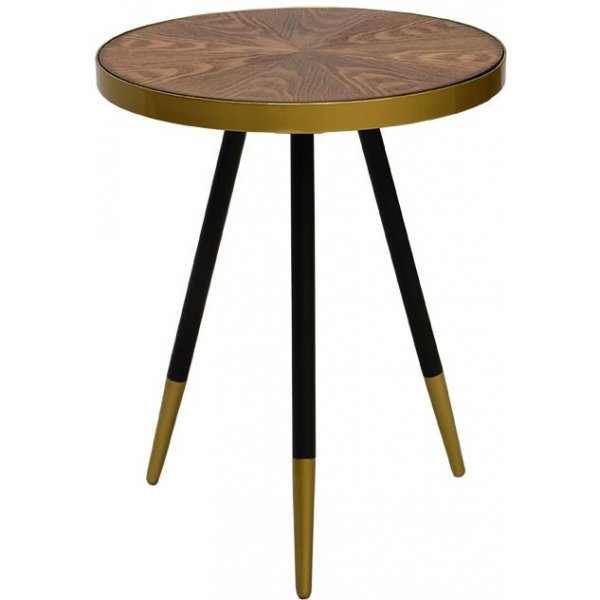Facett Lampebord - Brun/messing
