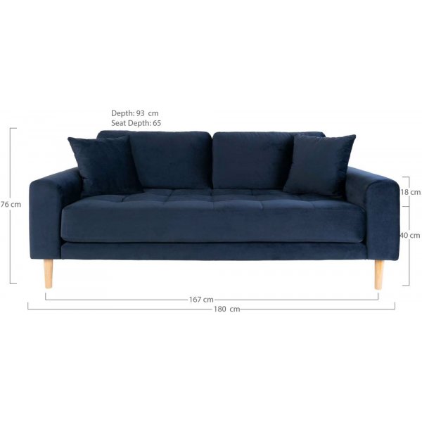Lido 2,5-seters sofa - M�rk bl�