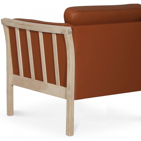 Pure 3-seters lærsofa - Cognac (lær) / lyst tre Pure 3-seters lærsofa - Cognac (lær) / lyst tre