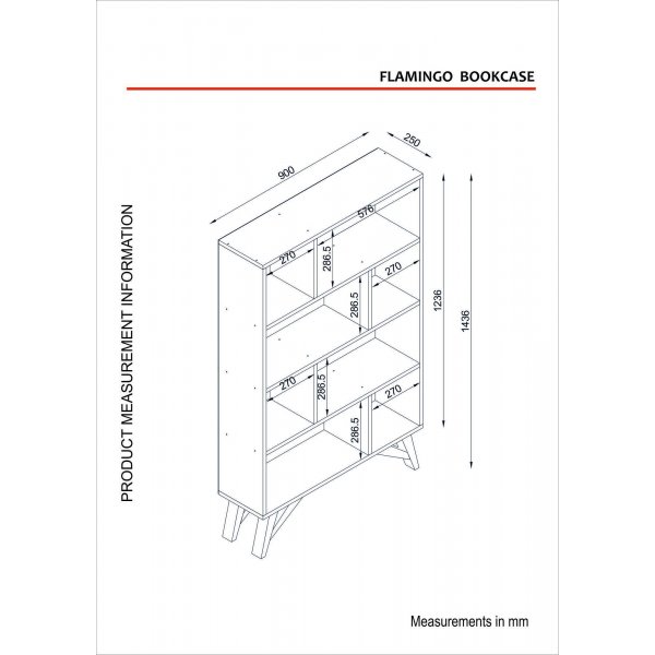Flamingo bokhylle - Valnøtt Flamingo bokhylle - Valnøtt