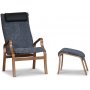 Lammet lenestol i saueskinn scandinavian grey - Brunbeiset eik