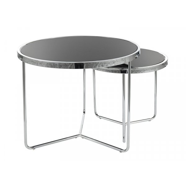 Settbord svart / krom 50/40 cm - Salvador