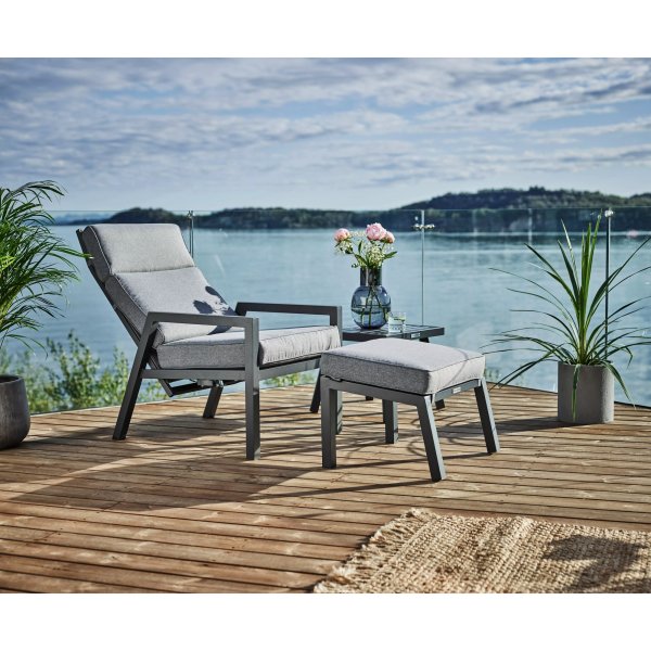 Lerida recliner-sett - Gr� + Tekstilpleie for m�bler