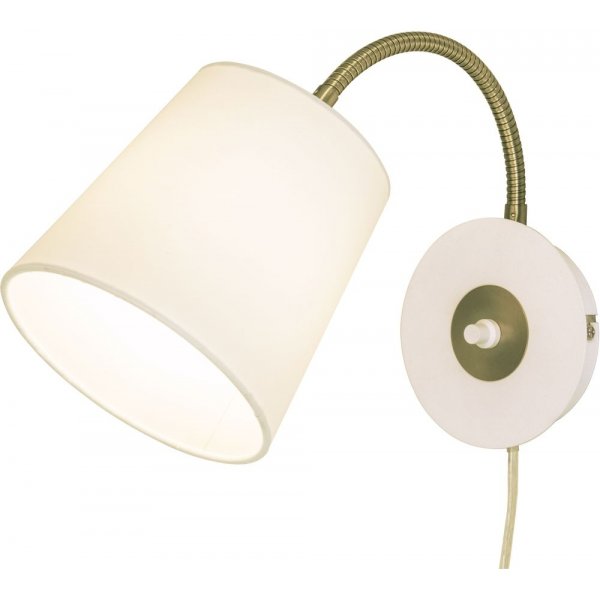 Vegglampe Ljusdal - Hvit/matt messing