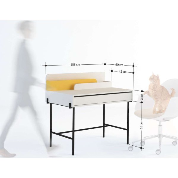 Leila skrivebord - Hvit/antrasitt Leila skrivebord - Hvit/antrasitt