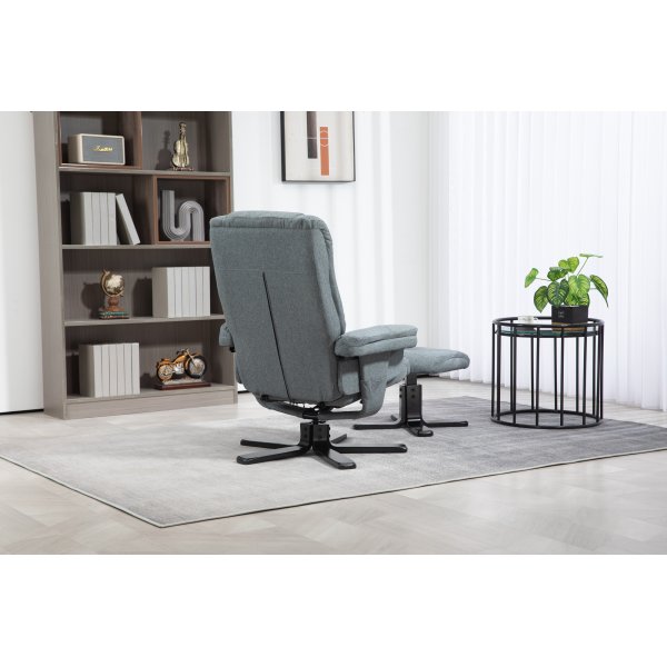 Lenestol med fotskammel gr - Oslo