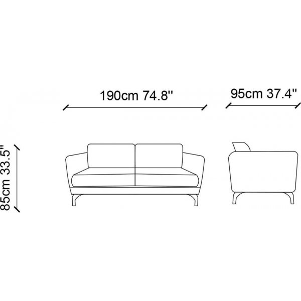 Giza 2-seters sofa - Grå Giza 2-seters sofa - Grå