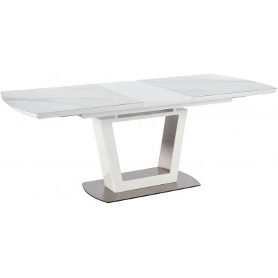 Risk spisebord 160-200 cm - Hvit marmor