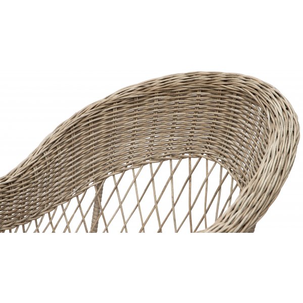 Utendrs lenestol i naturfarget syntetisk rotting