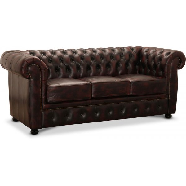 Dublin 3-seter sofa - Okseblod skinn Dublin 3-seter sofa - Okseblod skinn