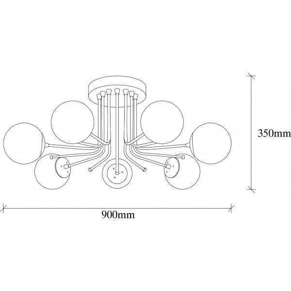 Daisy taklampe 146-AV - Gull/hvit