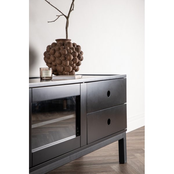 Alcoa mediabenk 150 cm - Sort