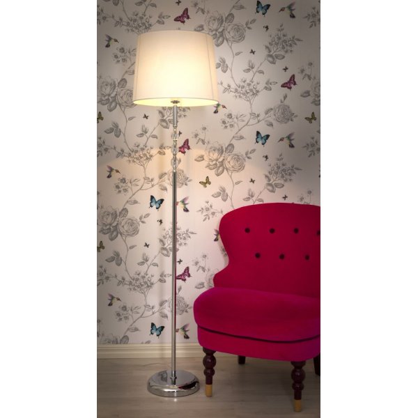 Gulvlampe Johanna - Krom/klar Gulvlampe Johanna - Krom/klar