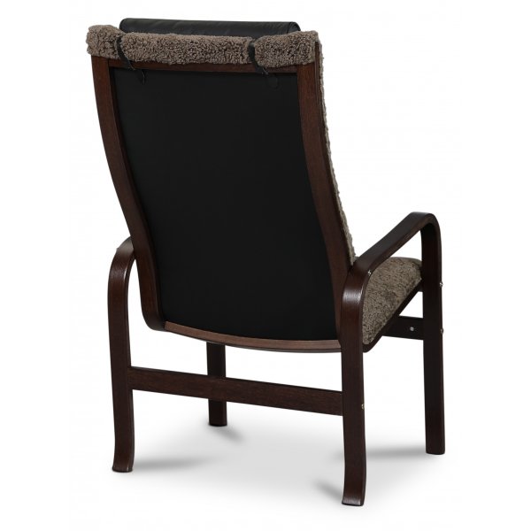 Fushion lenestol i saueskinn scandinavian expresso - Mrk valntt