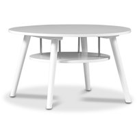 Louise sofabord 90 cm rundt med oppbevaring - Hvit Louise sofabord 90 cm rundt med oppbevaring - Hvit