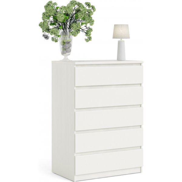 Naia kommode med 5 skuffer - Hvit boks Naia kommode med 5 skuffer - Hvit boks