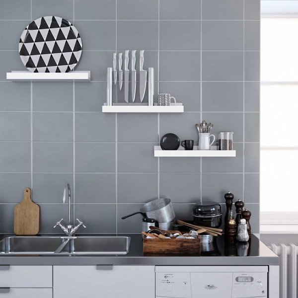 Suwon vegghylle 38 cm, 3-pakning - Hvit