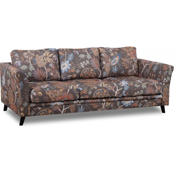 Eker� 3-seters sofa i blomsterstoff - Eden Parrot Brown