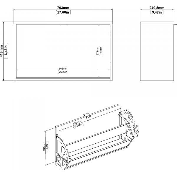 Sko skoskap med 1 rom - Sort Sko skoskap med 1 rom - Sort