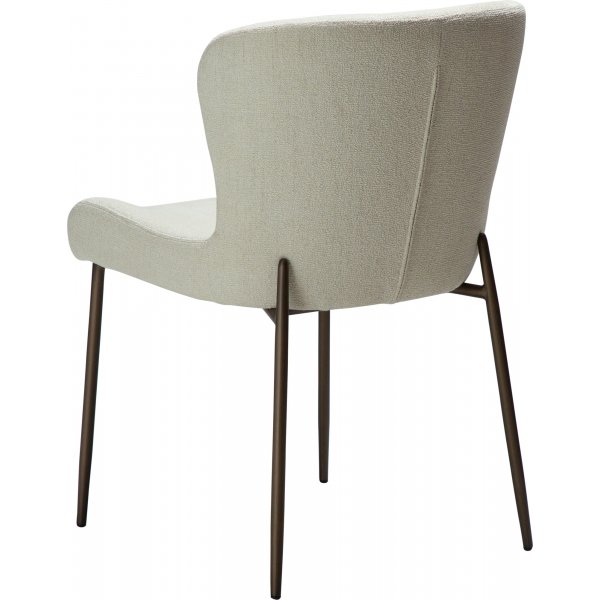 Glam spisestuestol - Bone white bouclé/antikk messing Glam spisestuestol - Bone white bouclé/antikk messing