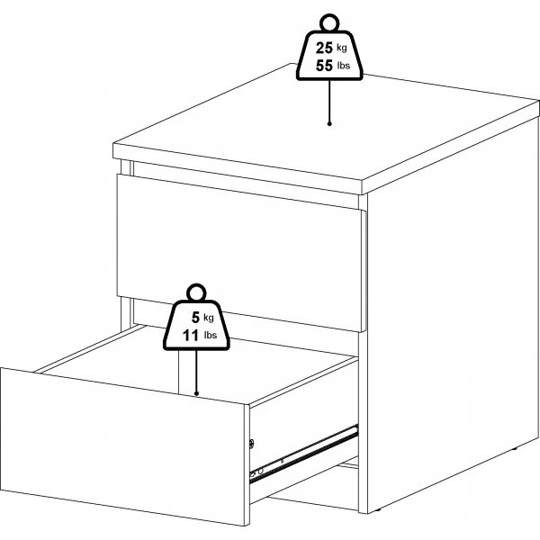 Naia nattbord 2 - Hvit ask Naia nattbord 2 - Hvit ask