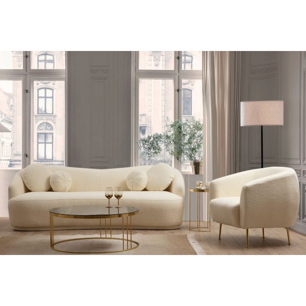 Ancona 3-seters sofa - Kremhvit