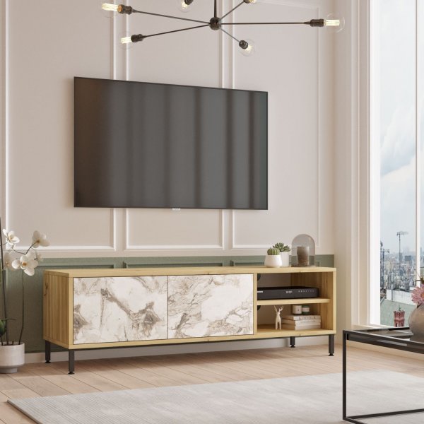 Retro mediebenk 3 - Felt/marmor Retro mediebenk 3 - Felt/marmor