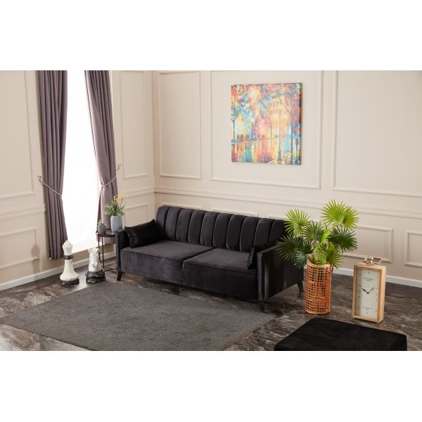 3-seters sovesofa - Svart