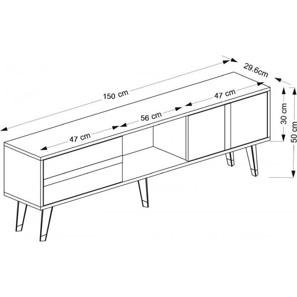 Vania TV-stativ - Antrasitt/slv