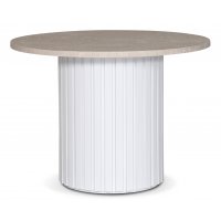 PiPi rundt spisebord Ø105 cm - Hvitbeiset tre / Travertinstein PiPi rundt spisebord Ø105 cm - Hvitbeiset tre / Travertinstein