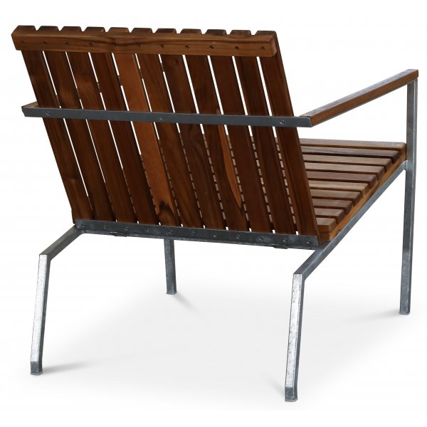 Alva lenestol - Galvanisert metall/teak Alva lenestol - Galvanisert metall/teak