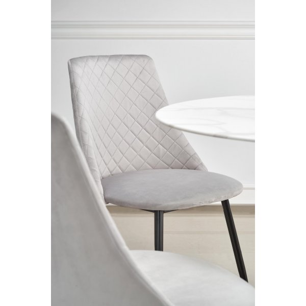 Marco spisebord 90 cm - Hvit marmor/sort