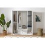 Lia garderobe 140 x 52 x 210 cm - Hvit