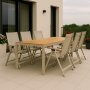 Spisegruppe med 6 stoler og bord 205 x 90 cm beige/eik - Las Vegas/Svea