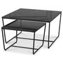 Stella Satsbord - Sort marmorert glass / sort understell